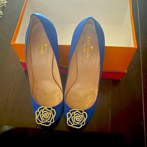 HP🌞KATE SPADE BLUE /COBALT SATIN HEELS